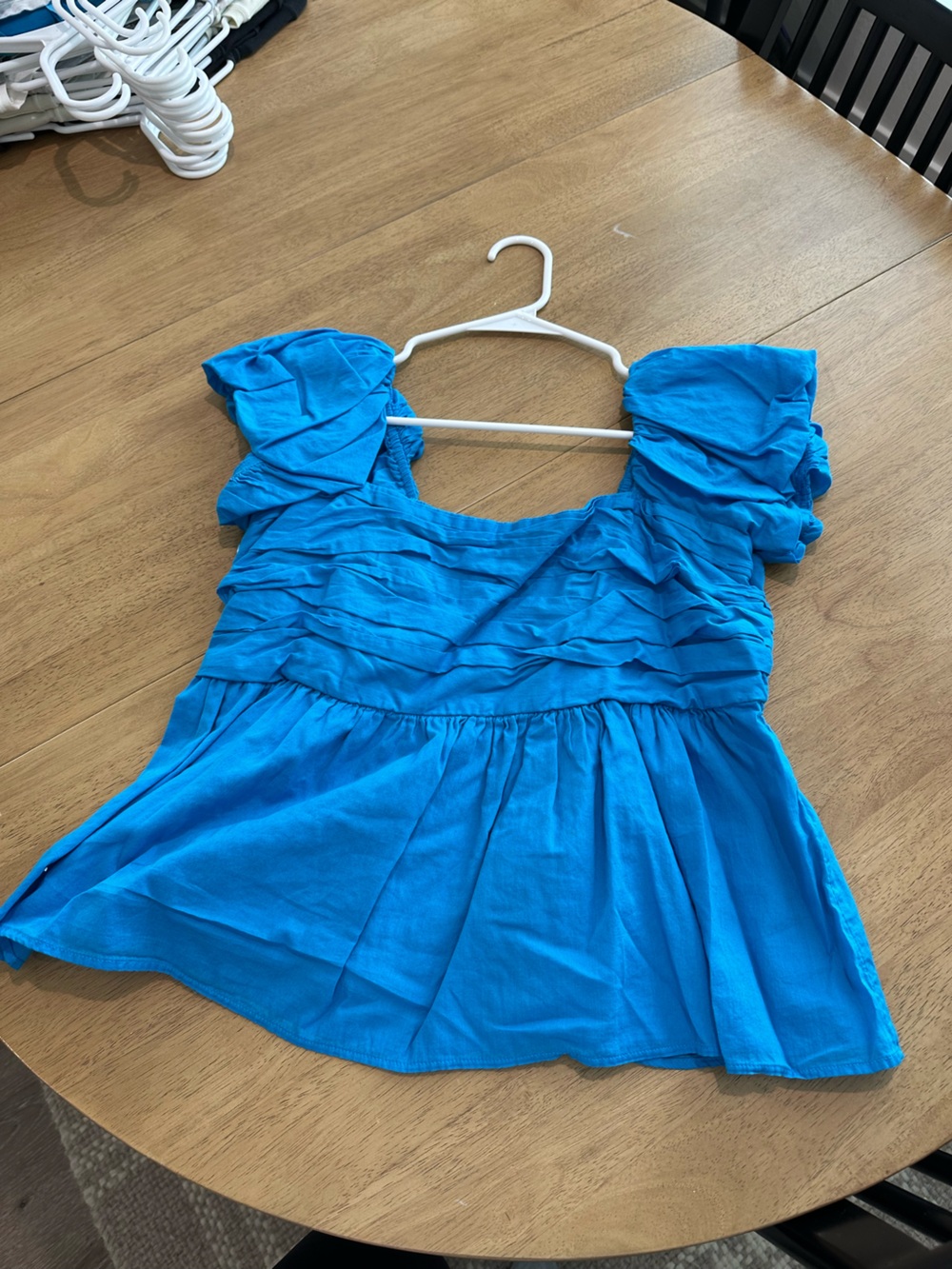 Abercrombie & Fitch Bright Blue Puff Sleeve Top